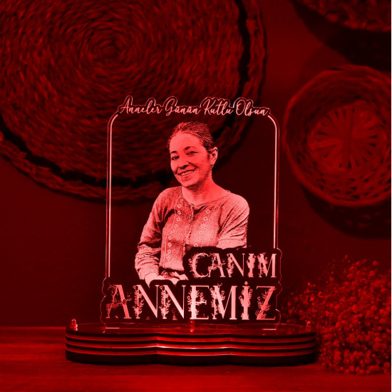 Canım Anneme Hediye Fotoğraflı 3d Lamba