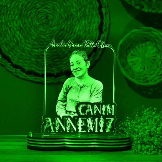 Canım Anneme Hediye Fotoğraflı 3d Lamba